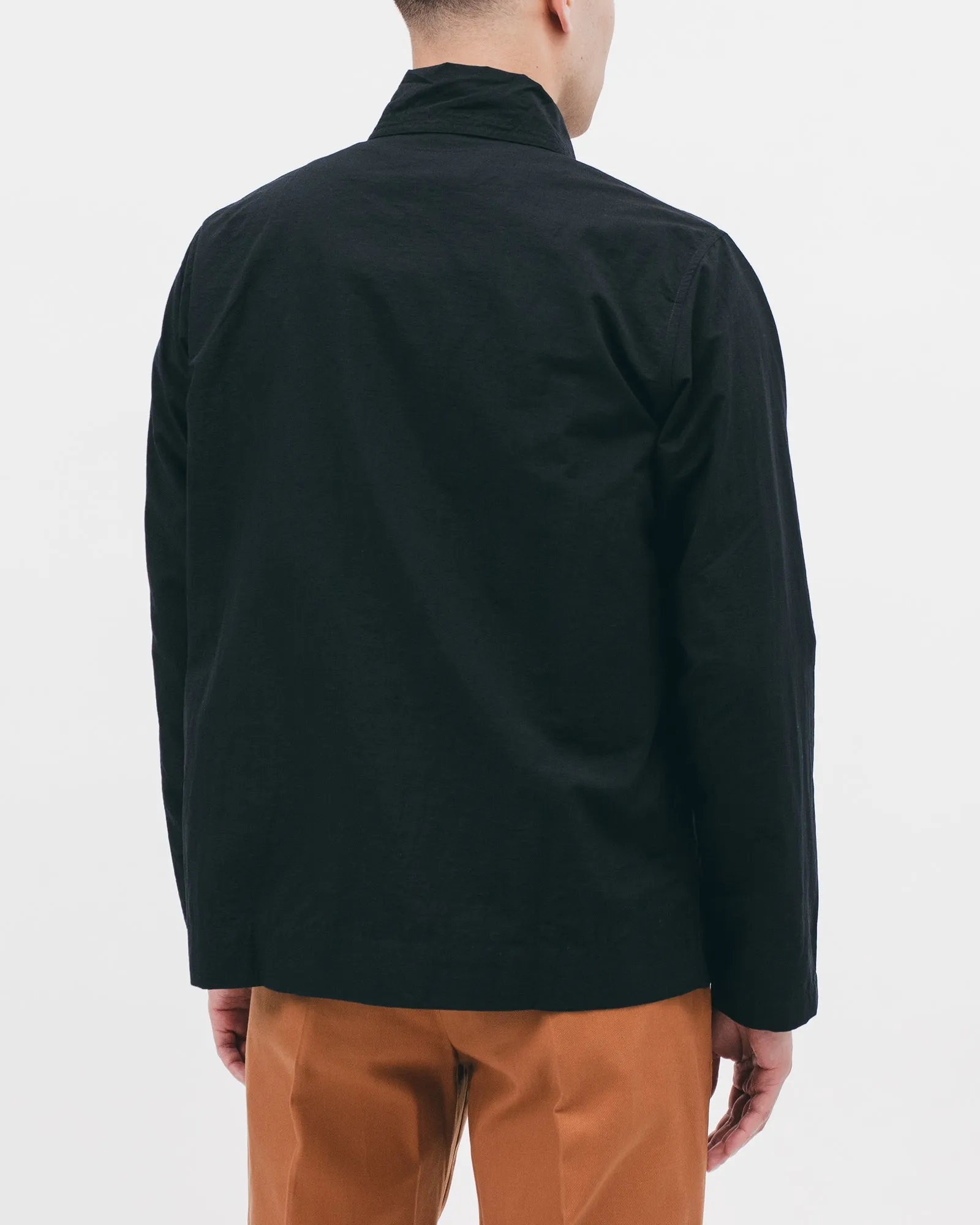 Nylon Poplin LS Shirt - Black