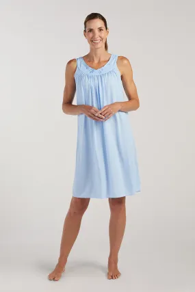 Nylon Tricot Nightgown -Sleeveless Short Gown