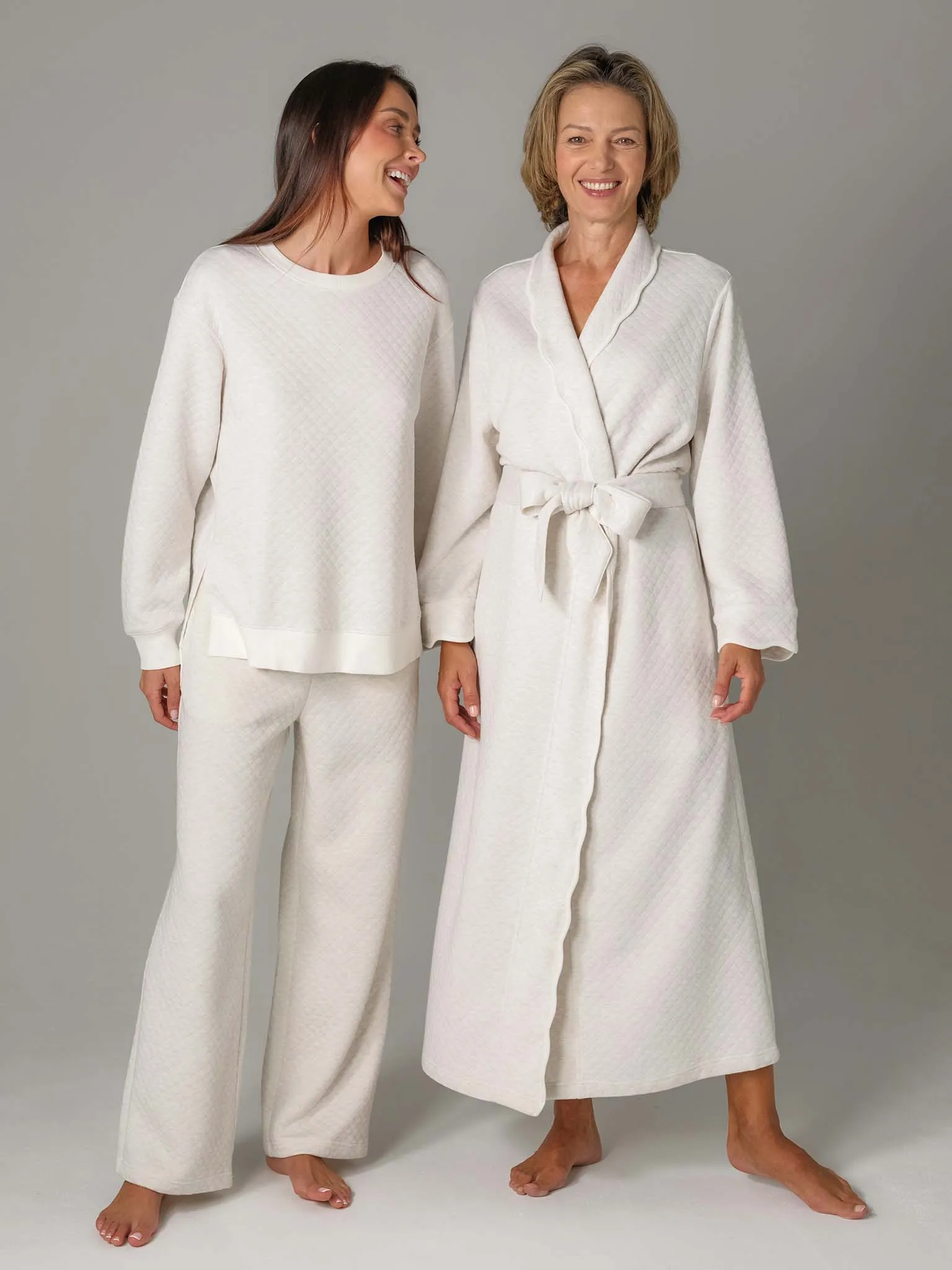 Oatmeal Quilted Classic Robe