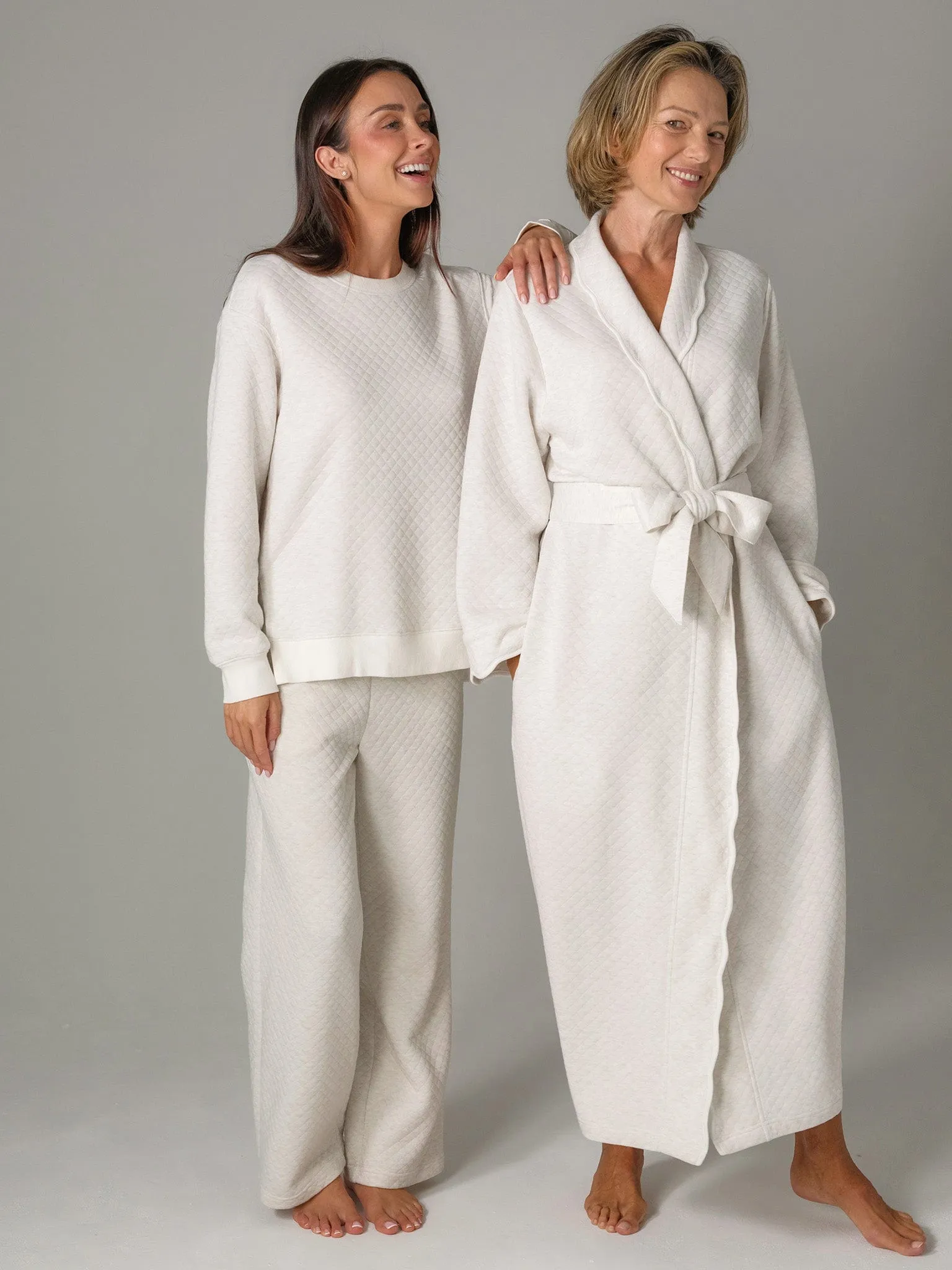 Oatmeal Quilted Classic Robe