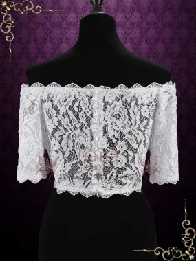 Off the Shoulder Lace Bolero For Wedding Dress SG1012