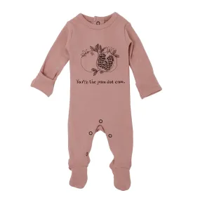 Organic Graphic Footie in Mauve Pomegranate