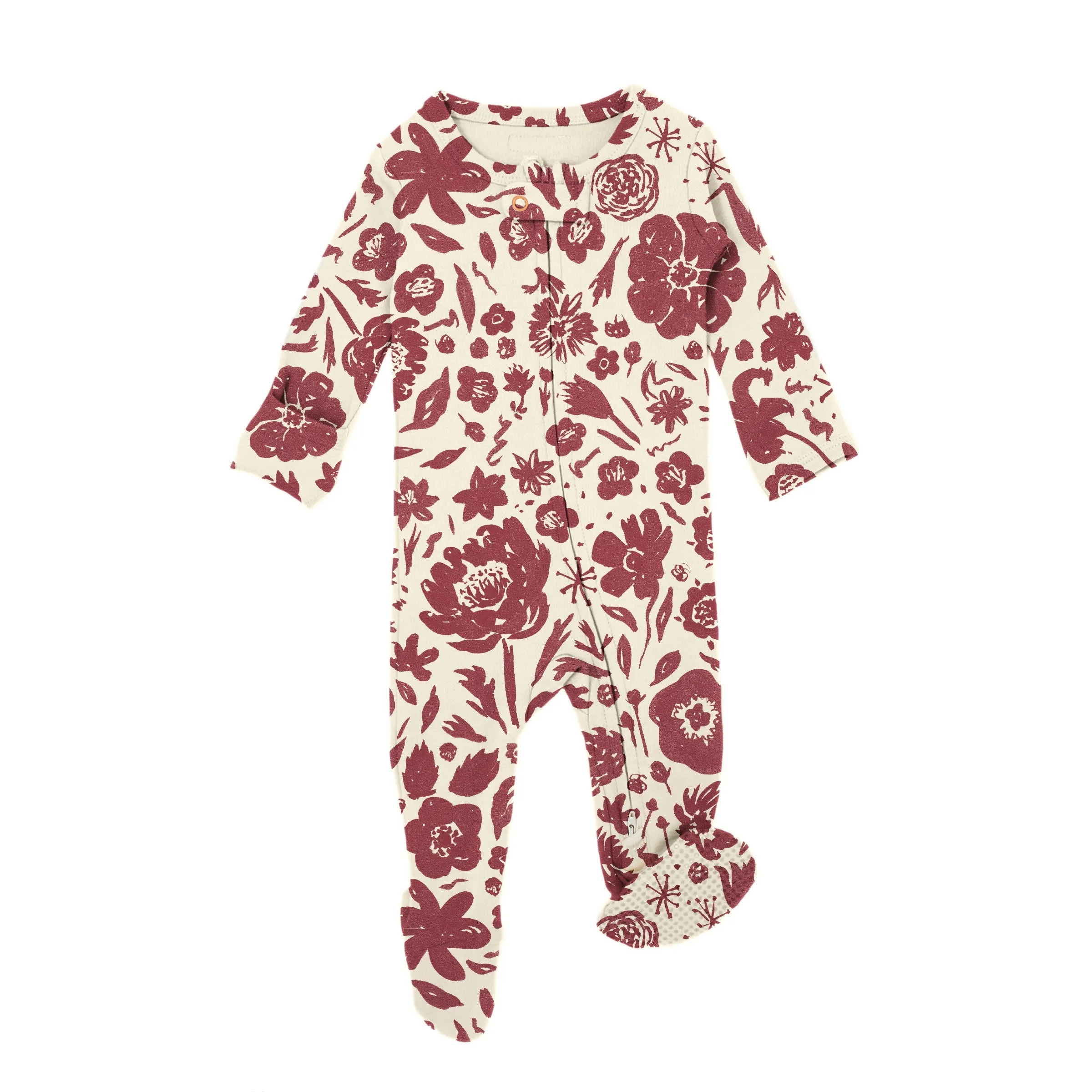 Organic Printed Zipper Footies