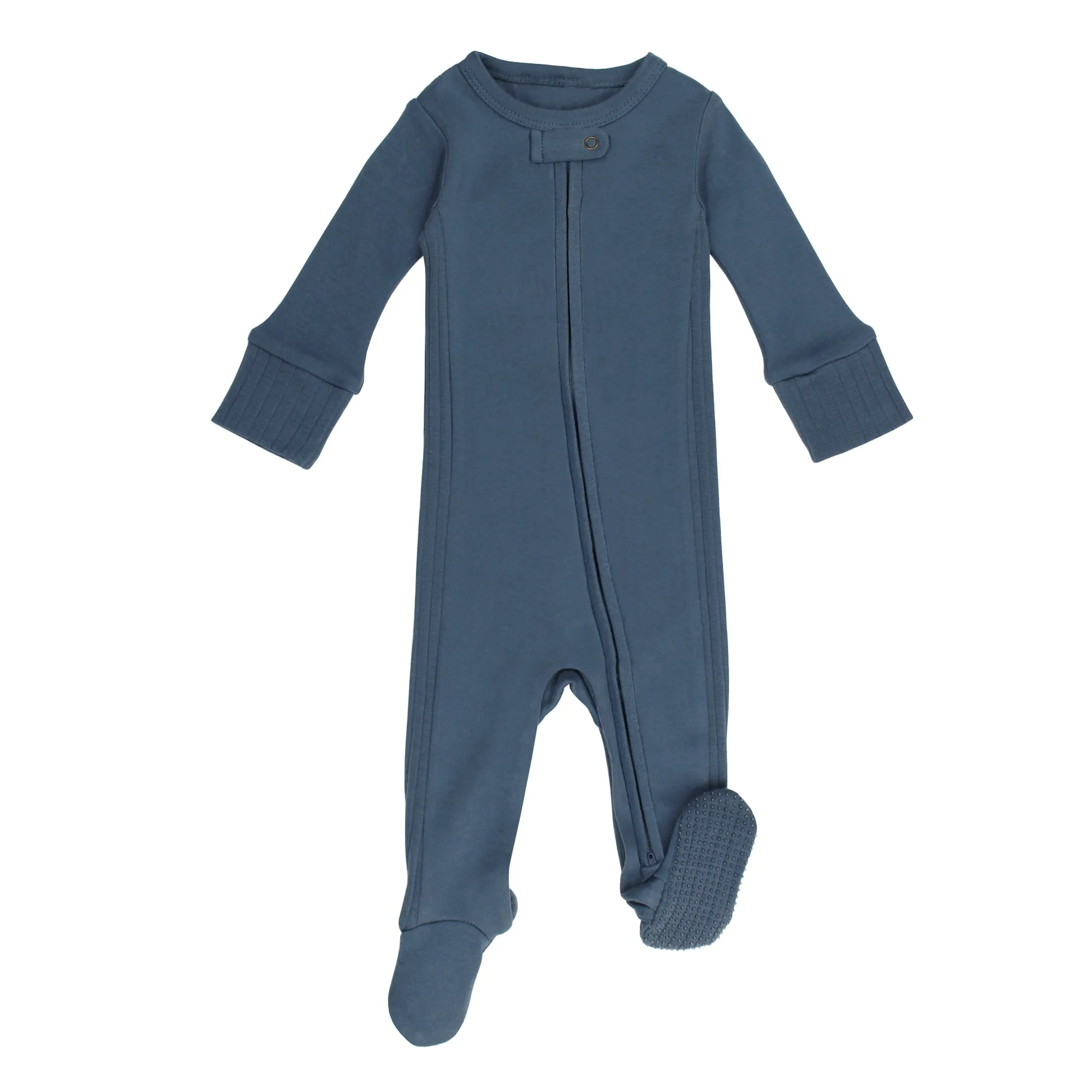 Organic Ribbed Zipper Footies