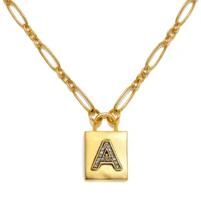 Padlock Initial Necklace