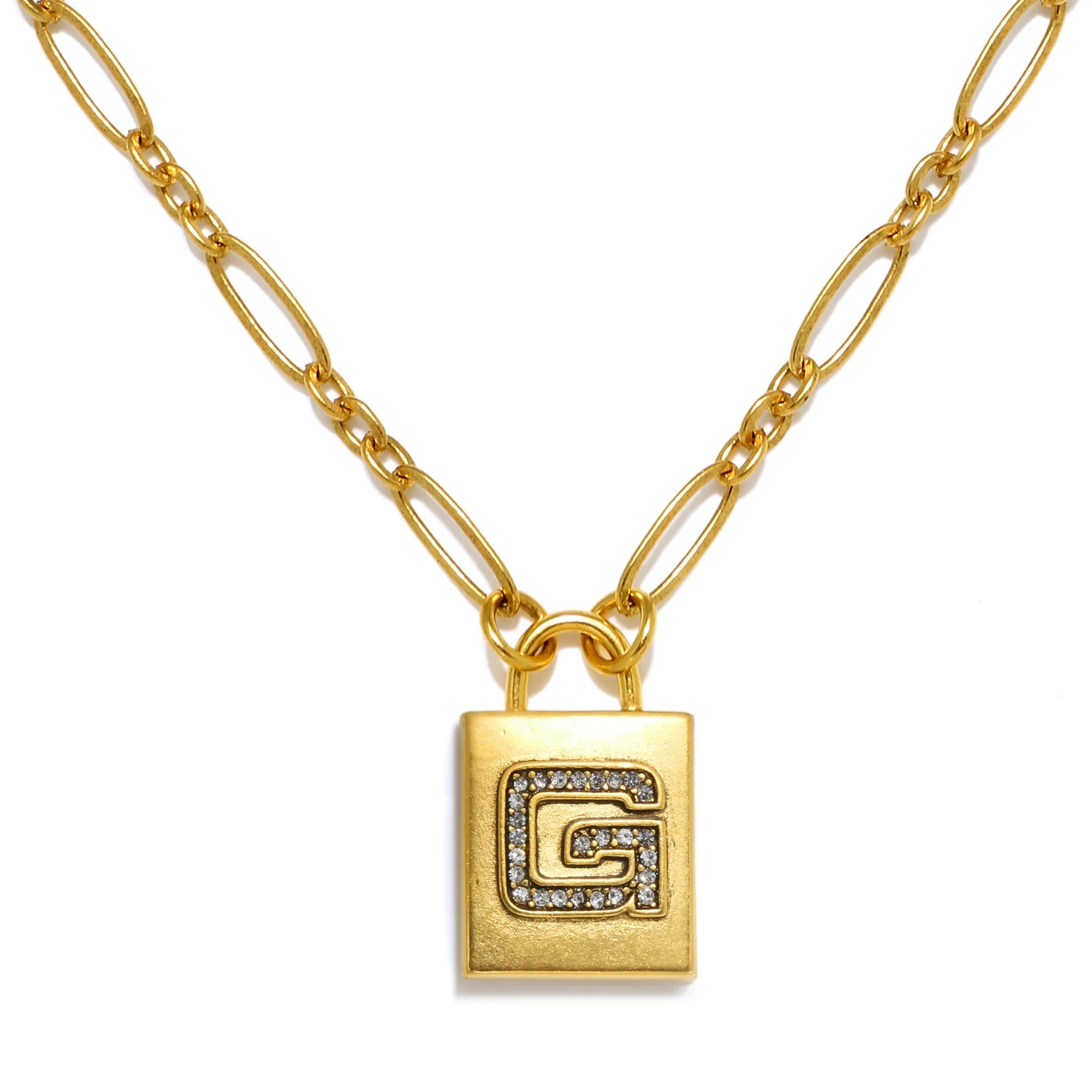 Padlock Initial Necklace