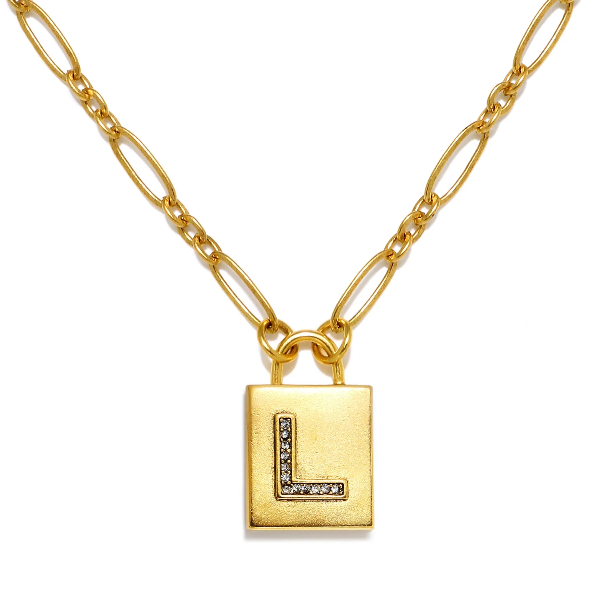 Padlock Initial Necklace