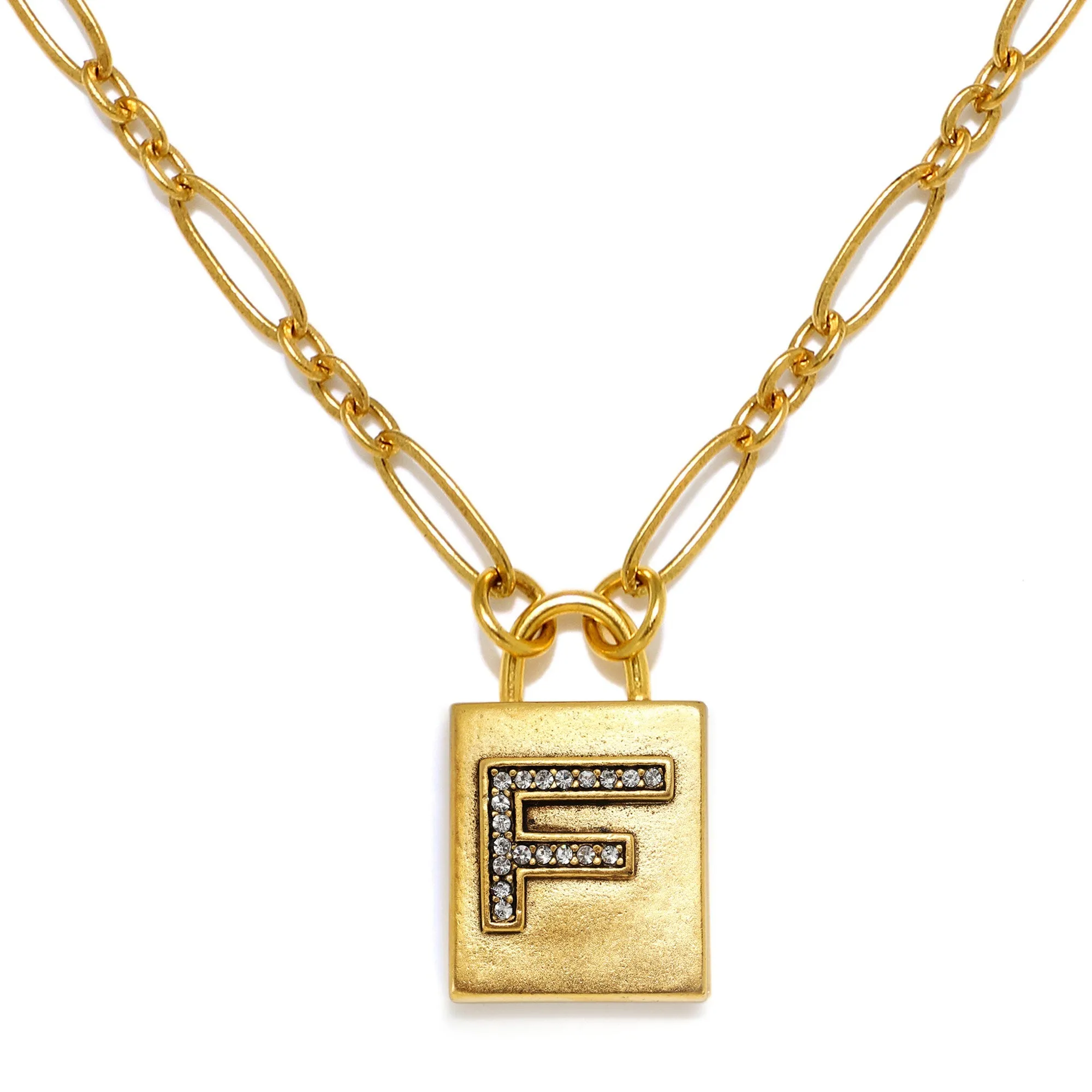 Padlock Initial Necklace