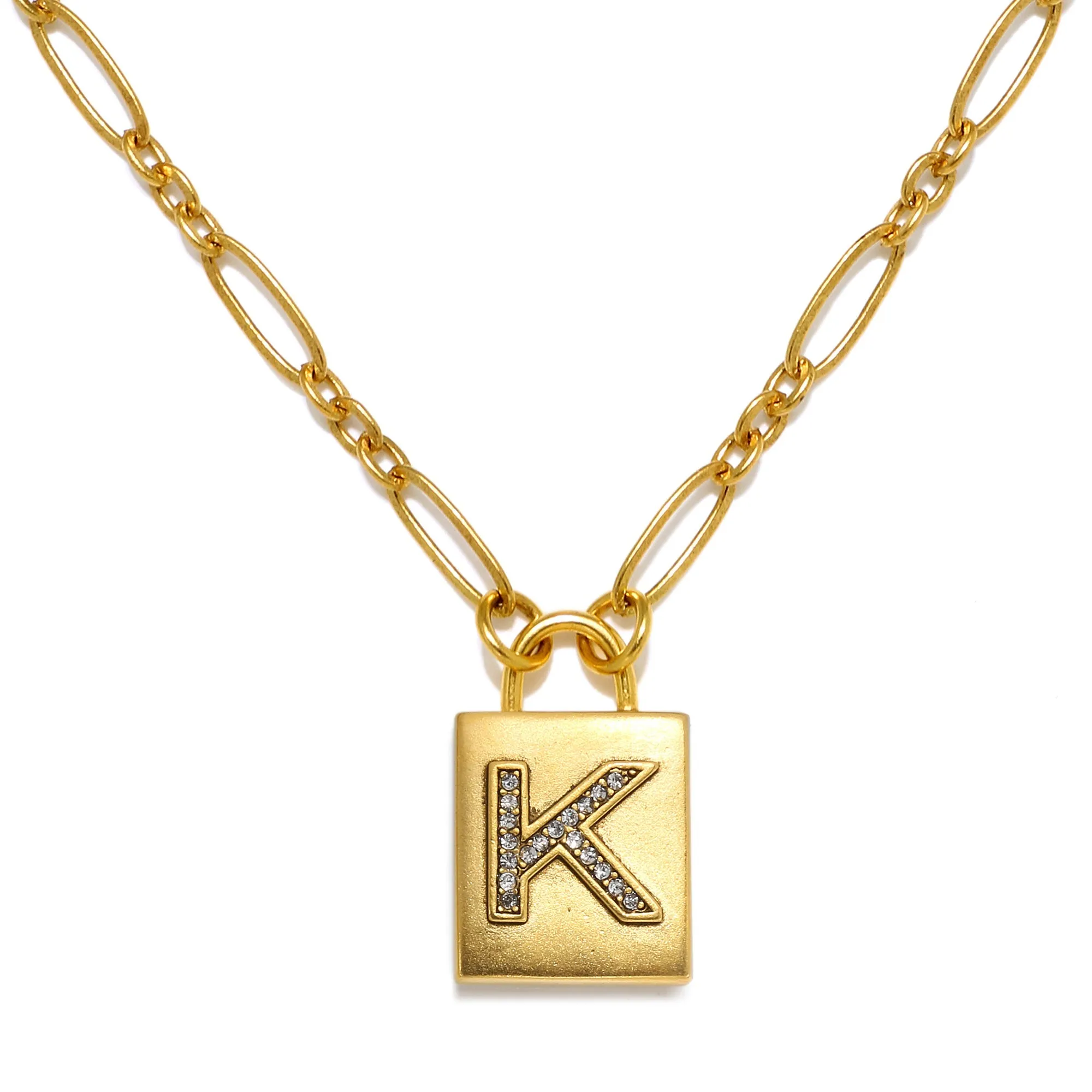 Padlock Initial Necklace