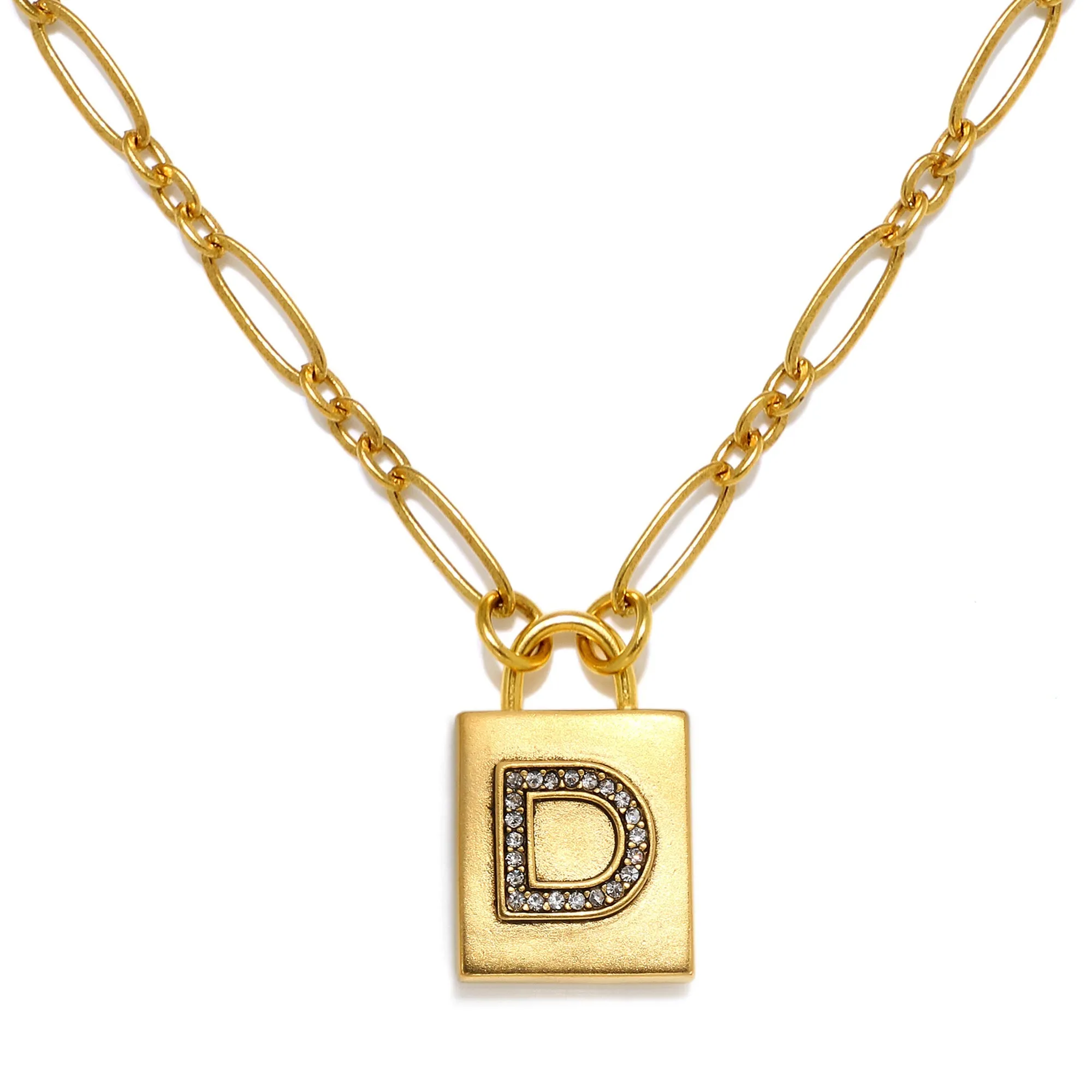 Padlock Initial Necklace