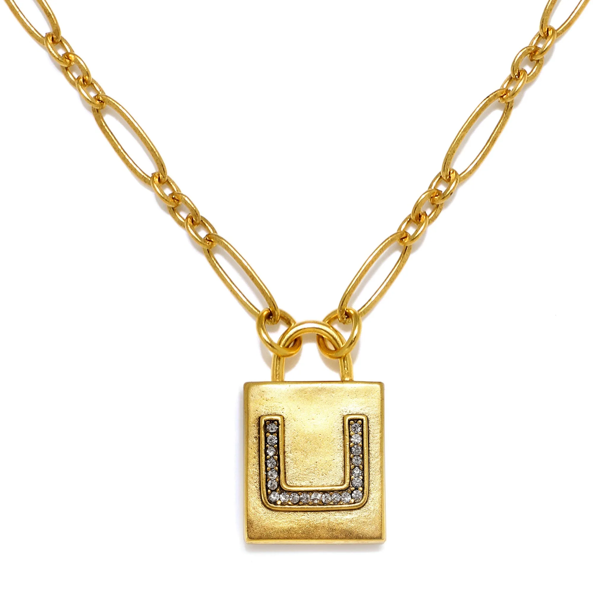 Padlock Initial Necklace