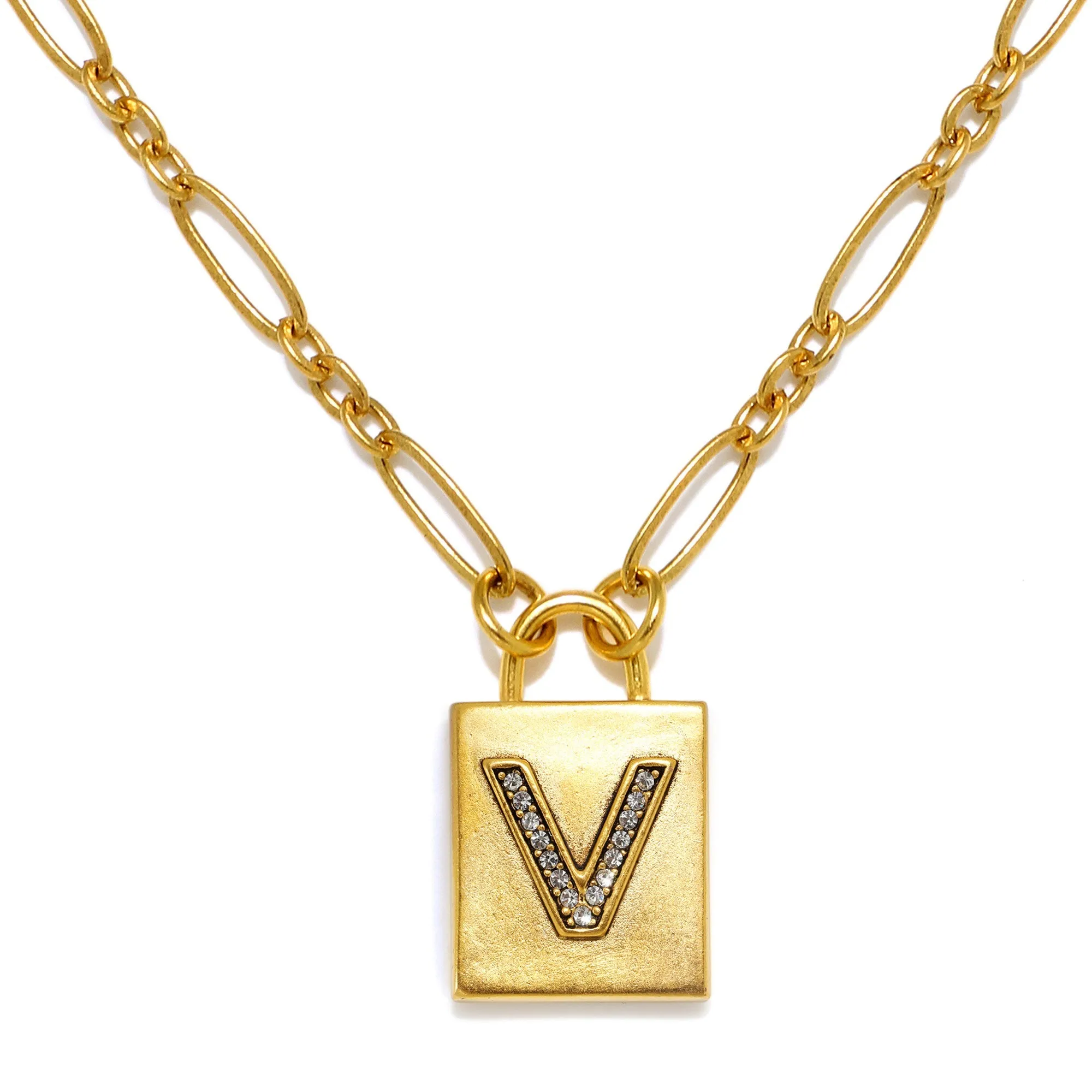 Padlock Initial Necklace