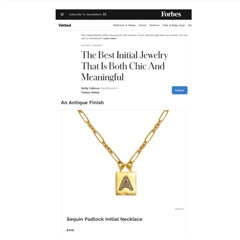 Padlock Initial Necklace