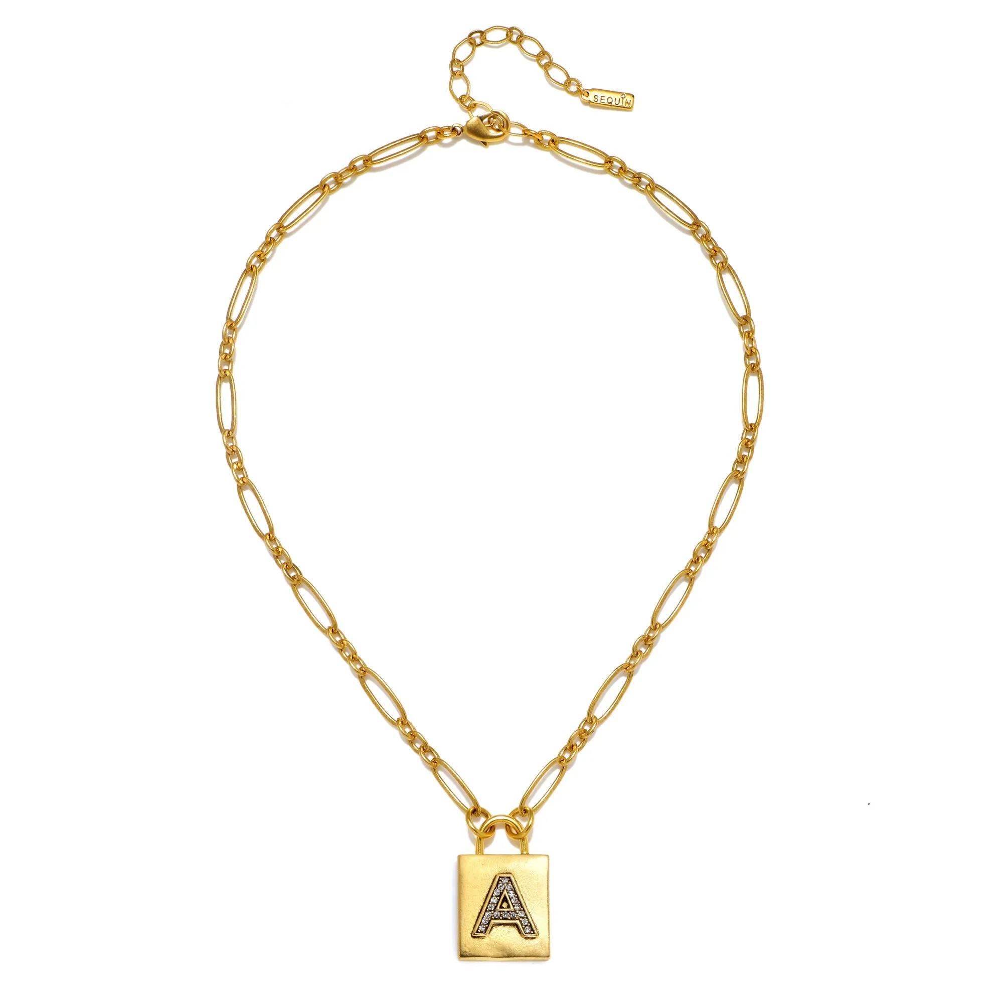 Padlock Initial Necklace