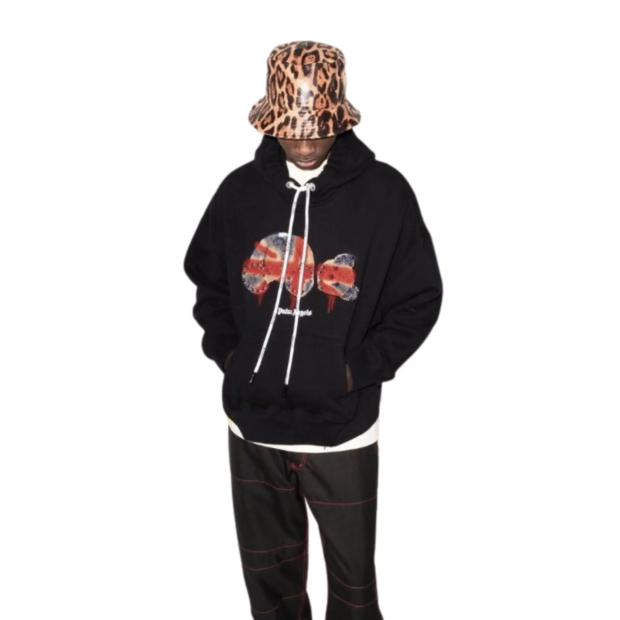 PALM ANGELS - Browns Union Jack Bear Hoodie