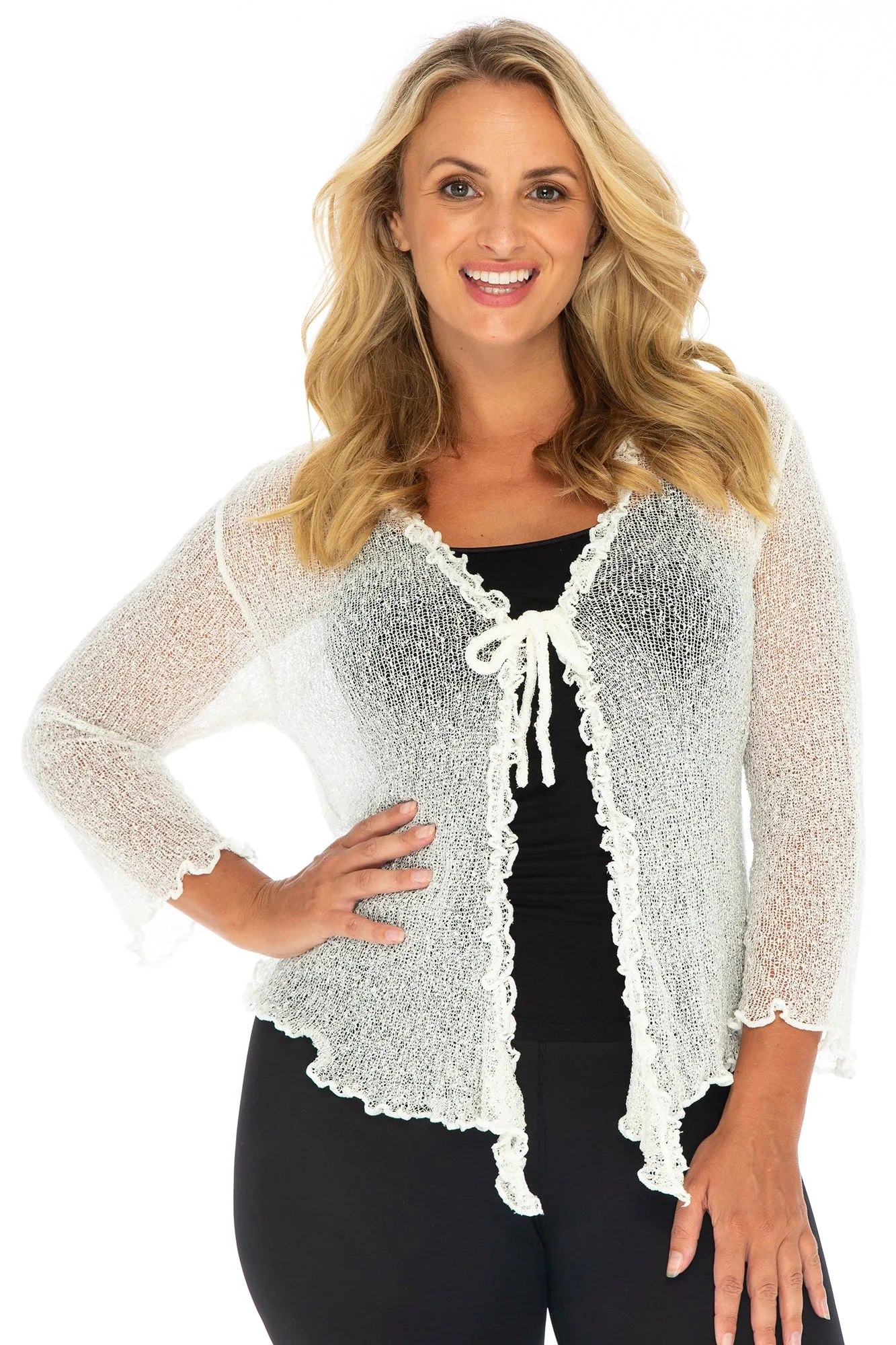 Plus Size Ruffle Bolero Cardigan Shrug