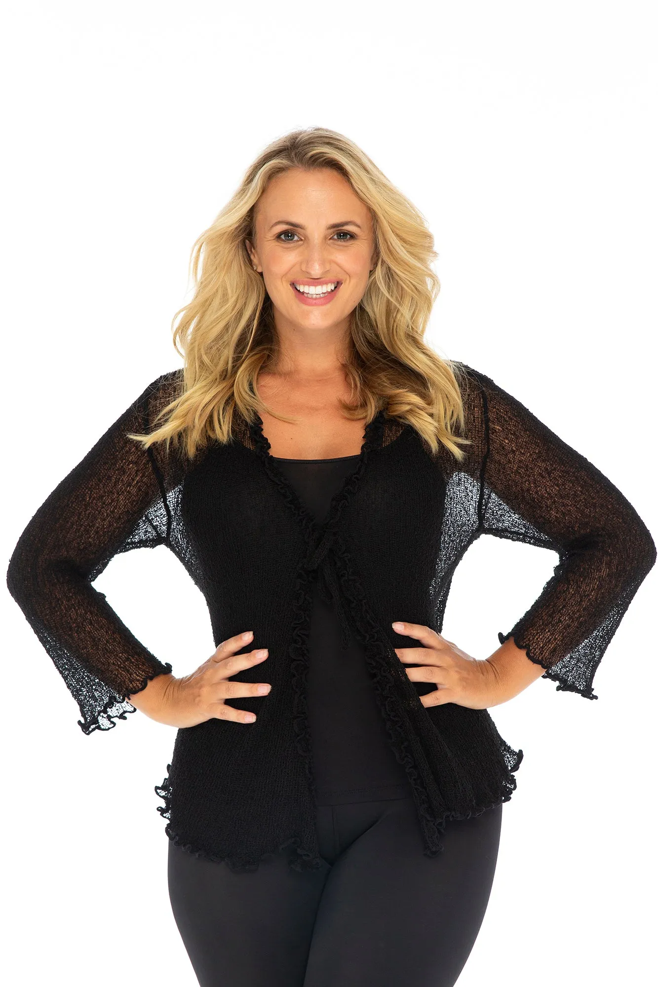 Plus Size Ruffle Bolero Cardigan Shrug