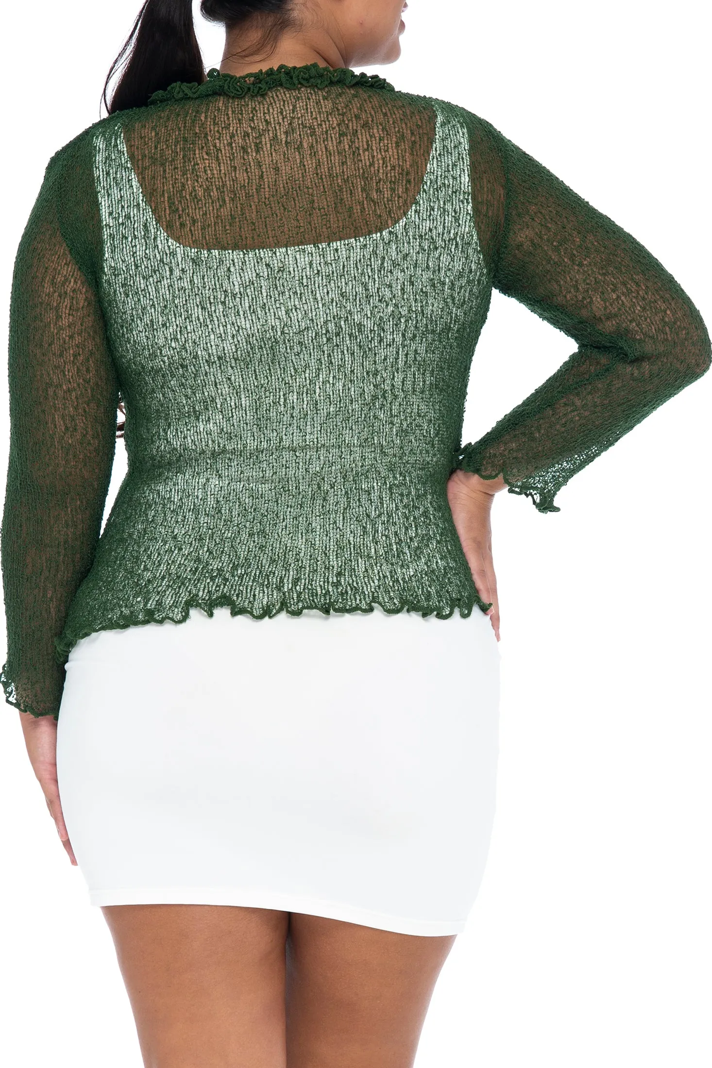 Plus Size Ruffle Bolero Cardigan Shrug