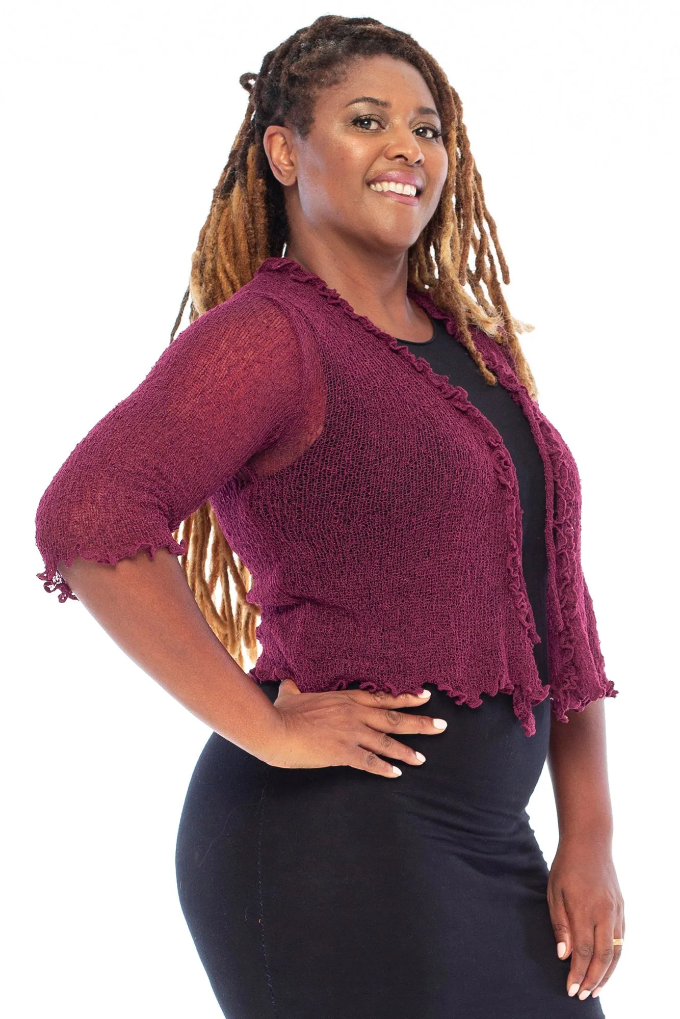 Plus Size Ruffle Bolero Cardigan Shrug