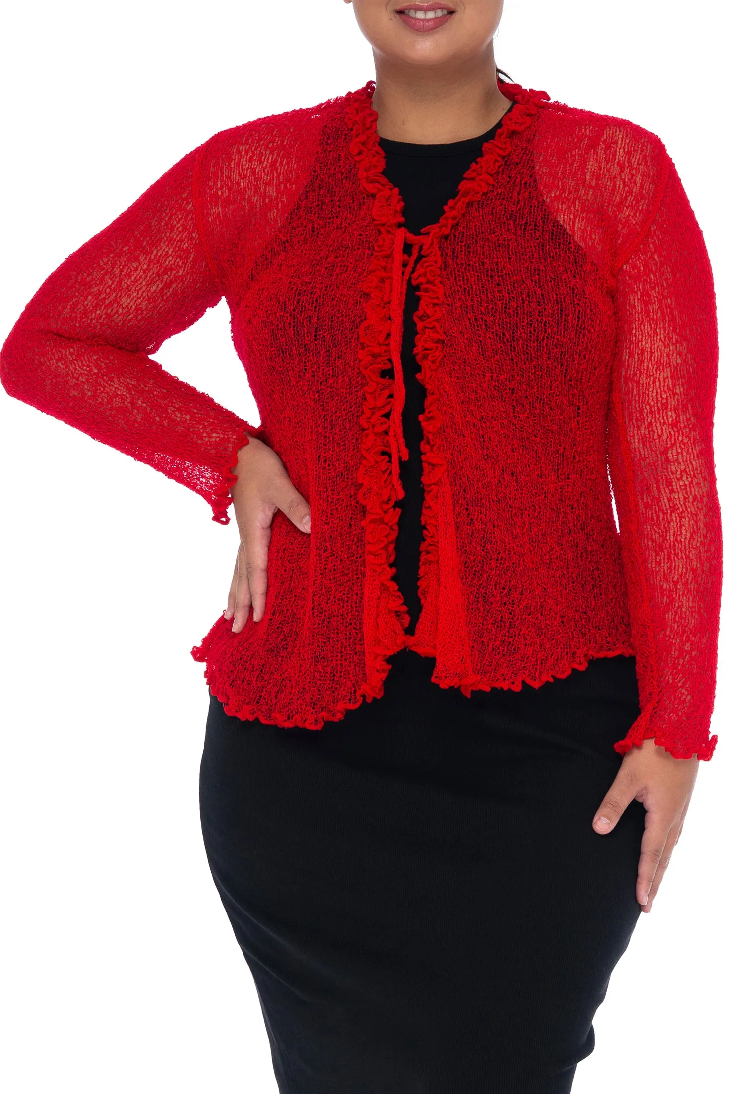 Plus Size Ruffle Bolero Cardigan Shrug