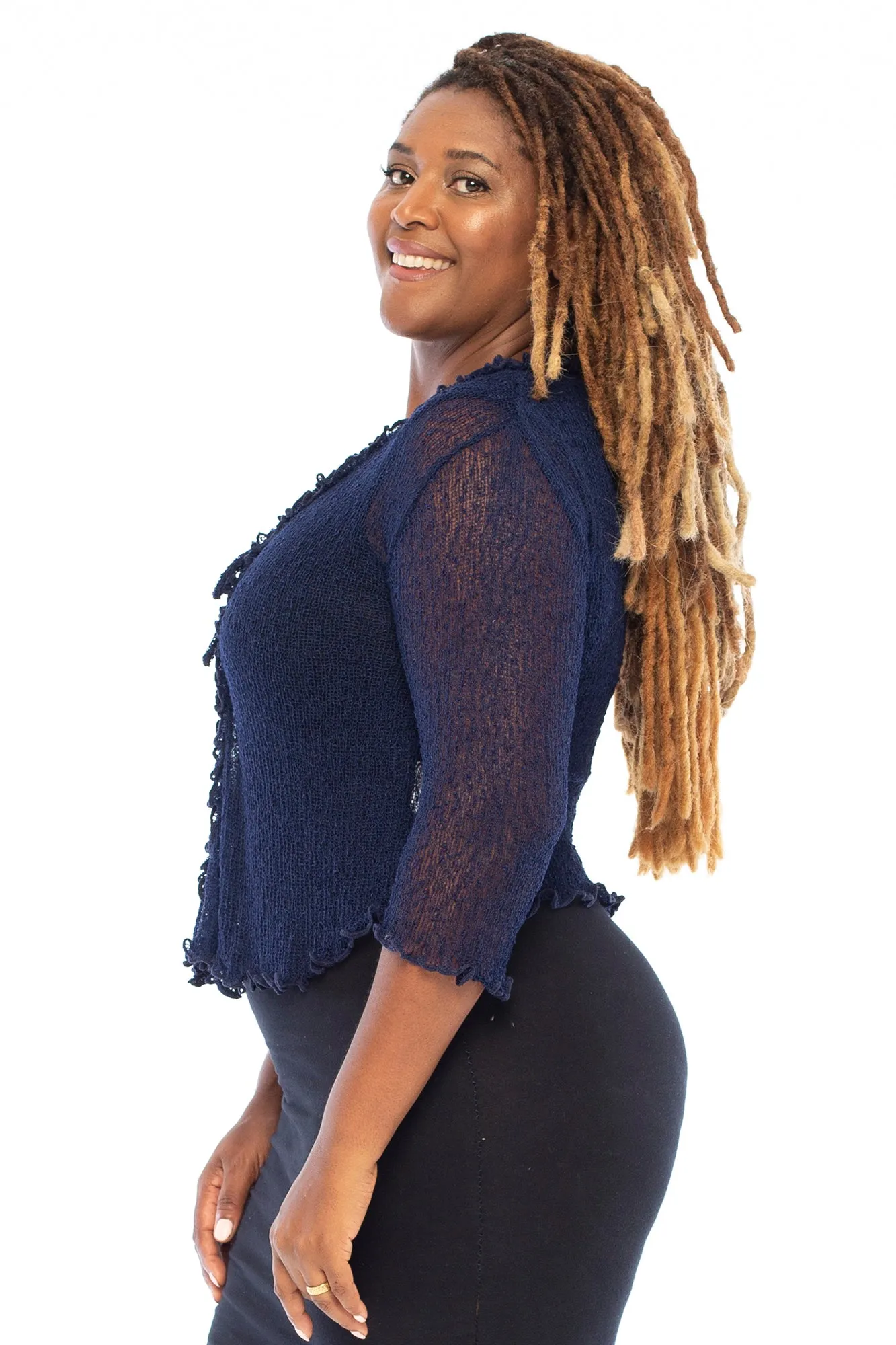 Plus Size Ruffle Bolero Cardigan Shrug