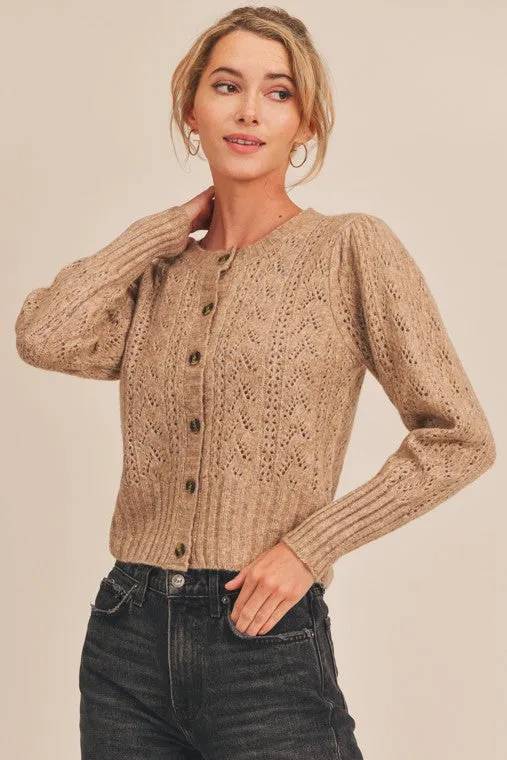 Pointelle Knit Cardigan