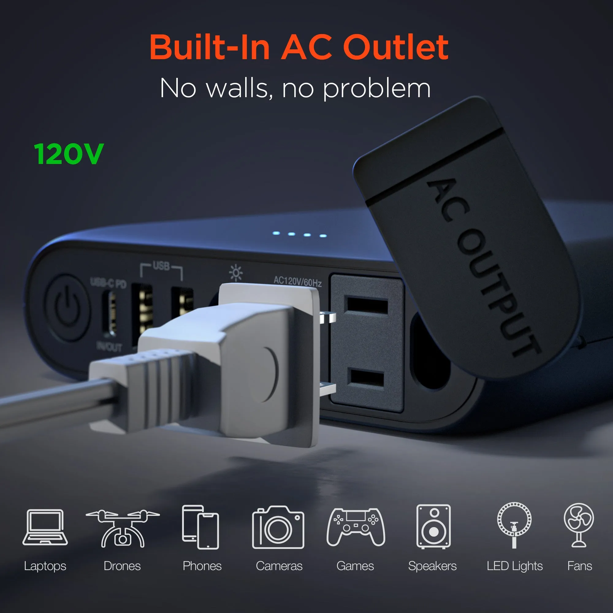 Power Brick 24000mAh AC Laptop Power Bank | Black