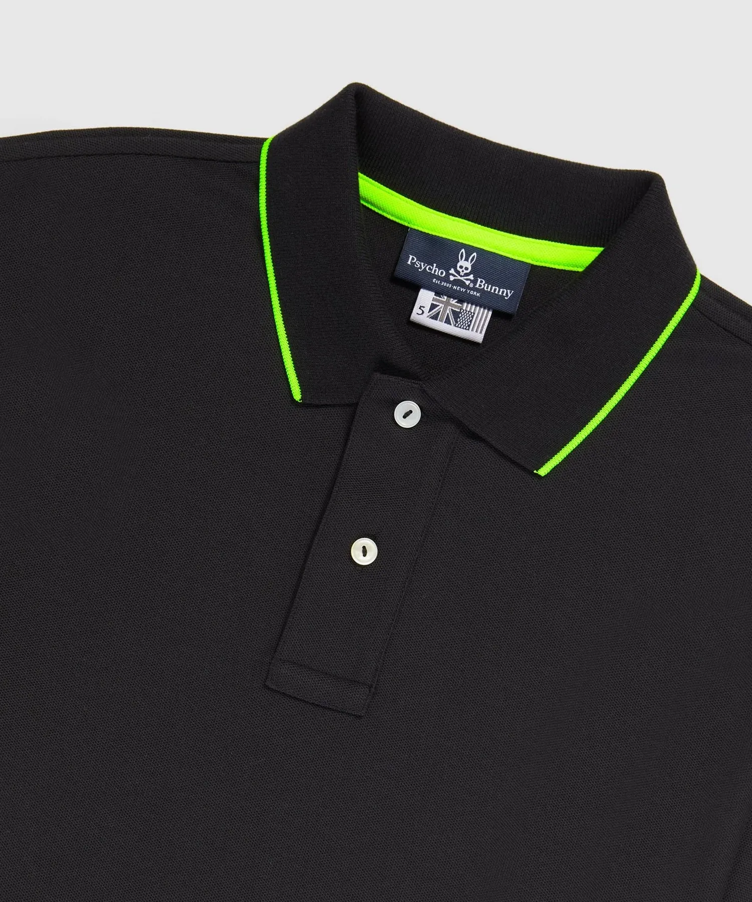 Psycho Bunny Chatham Side Bunny Polo - Black