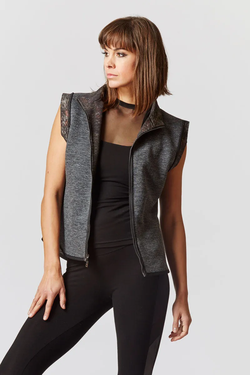 Reversible Luxe Gilet Grey-Snakeskin