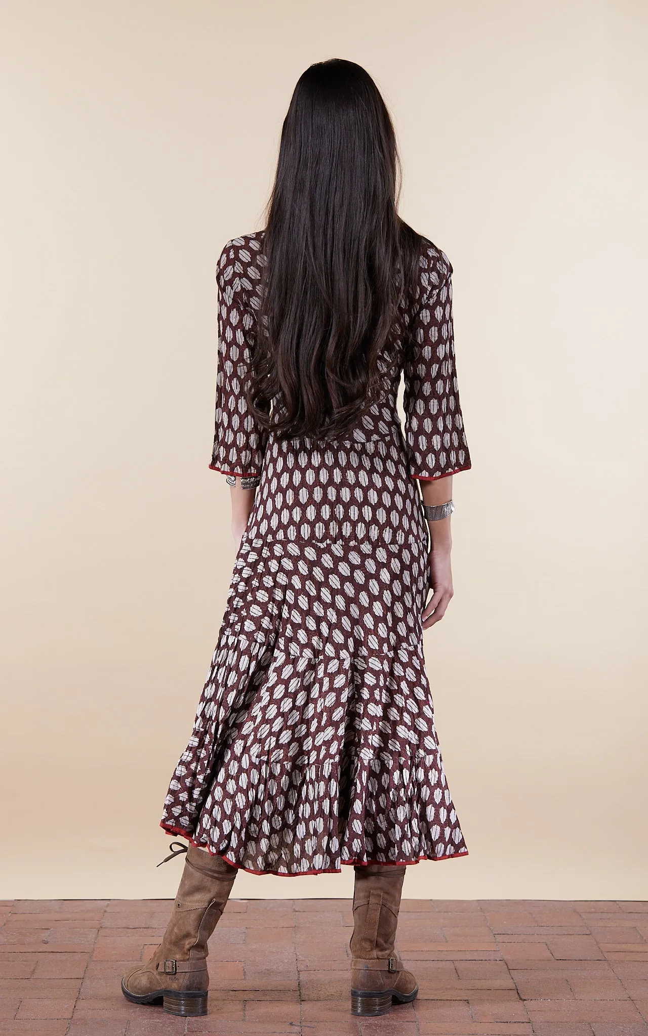 Santa Fe Dress, Long, 3/4 Sleeve, Earth Angel