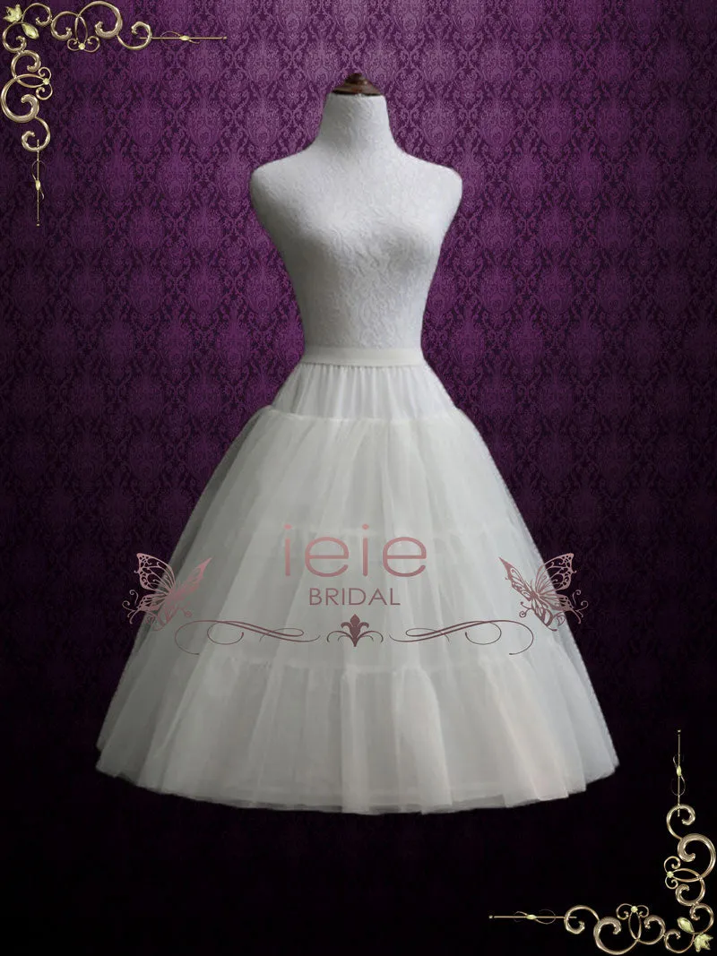 Short Tea Length Petticoat with Hoop | PT1002