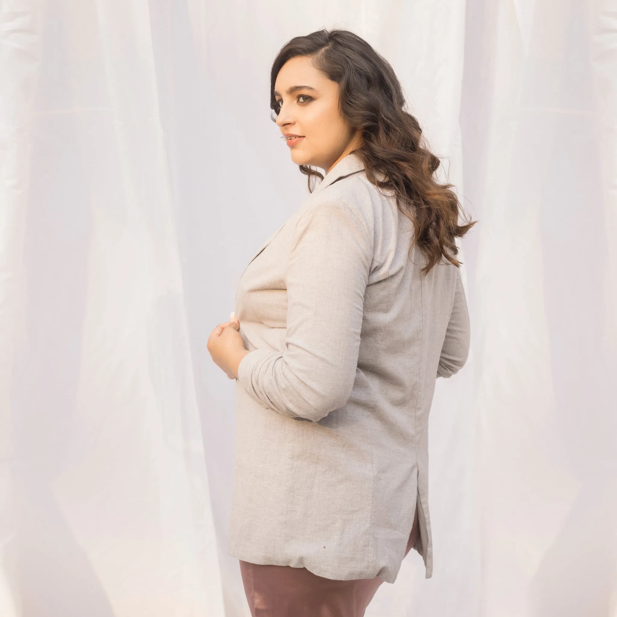 Siana Oversized Cotton Blazer