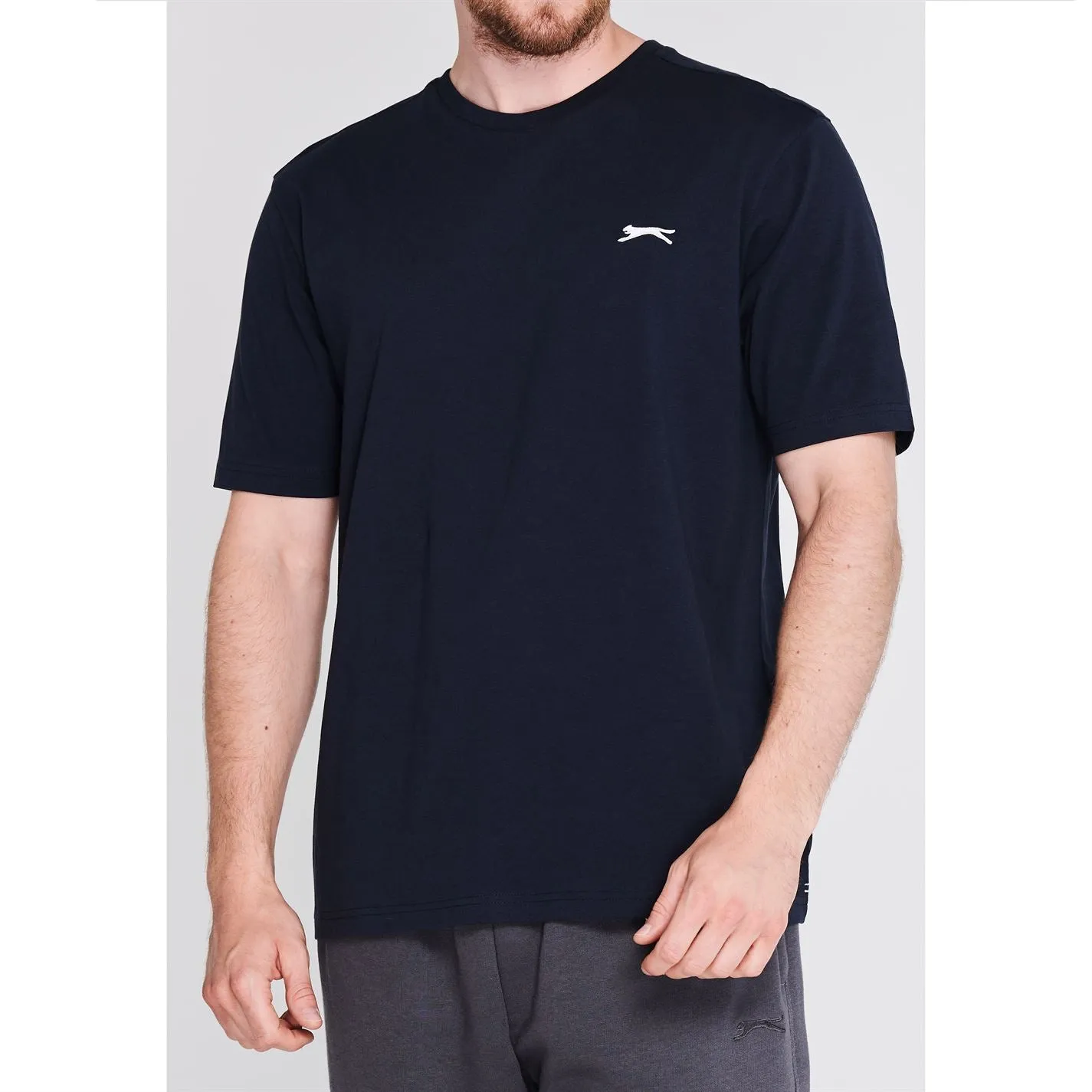 Slazenger Mens Plain T Shirt Crew Neck Tee Top Short Sleeve Lightweight Cotton