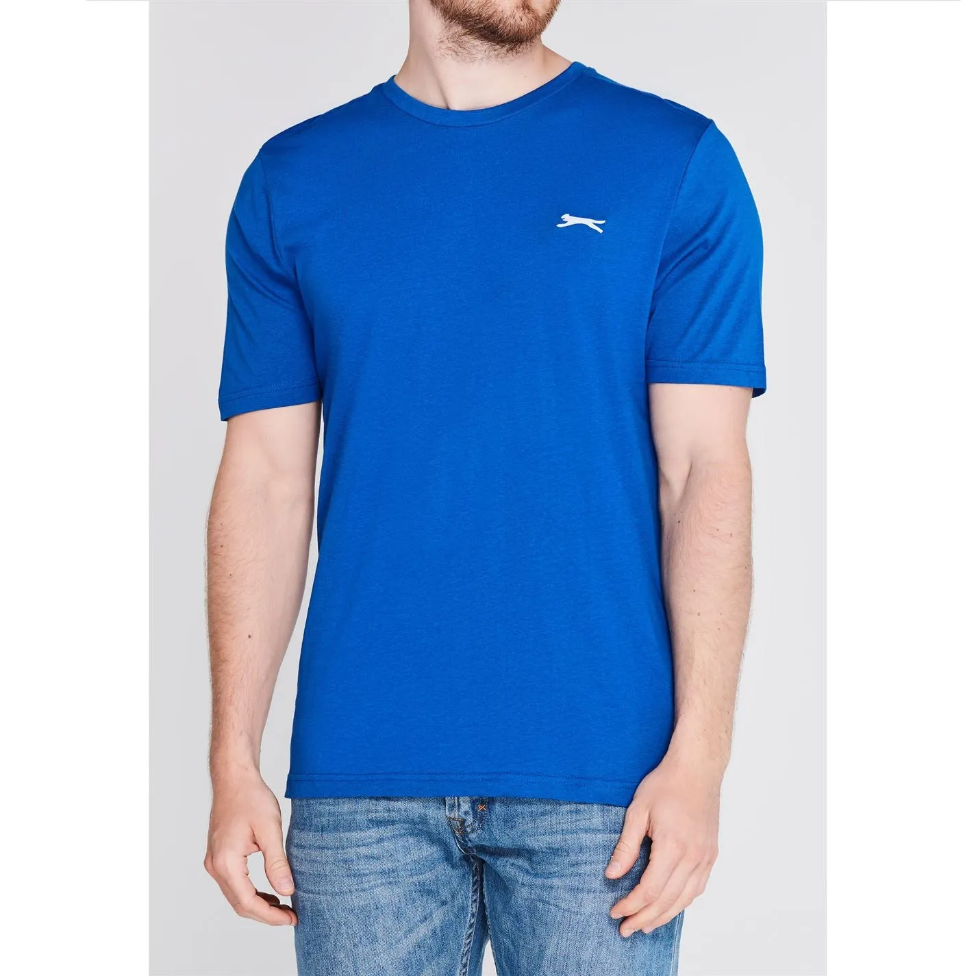 Slazenger Mens Plain T Shirt Crew Neck Tee Top Short Sleeve Lightweight Cotton