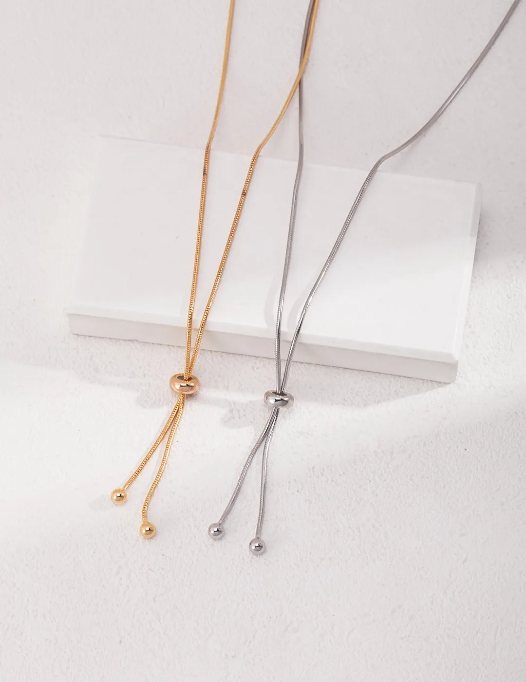 Sterling Silver Long Pull Necklace