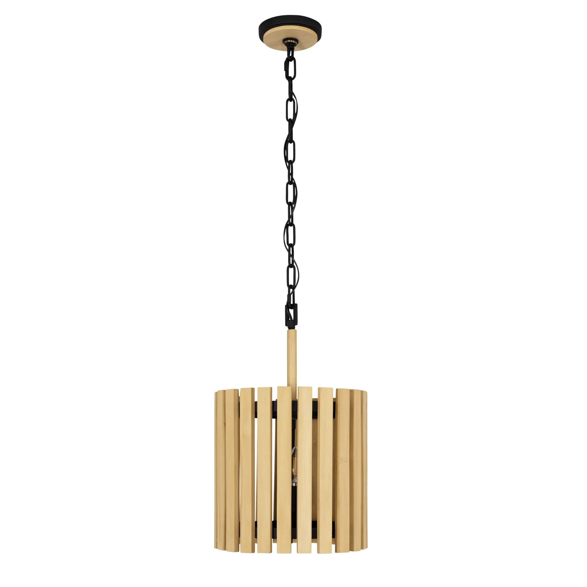 Suratto 387P02MBH 2-Light Pendant Light - Matte Black/Honey Blonde