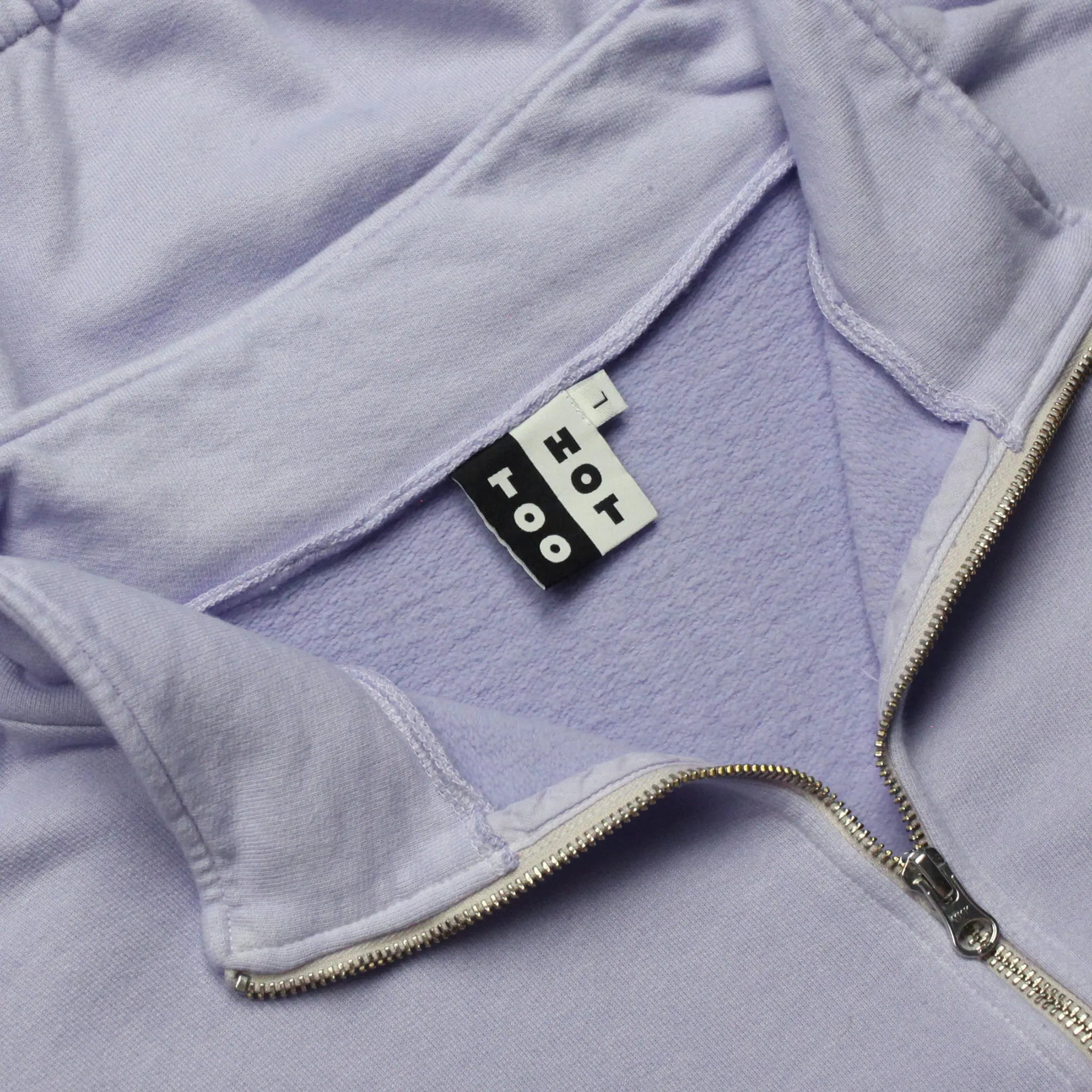 TOO HOT Stripes Lilac Garment Dyed 1/2 Zip Sweatshirt