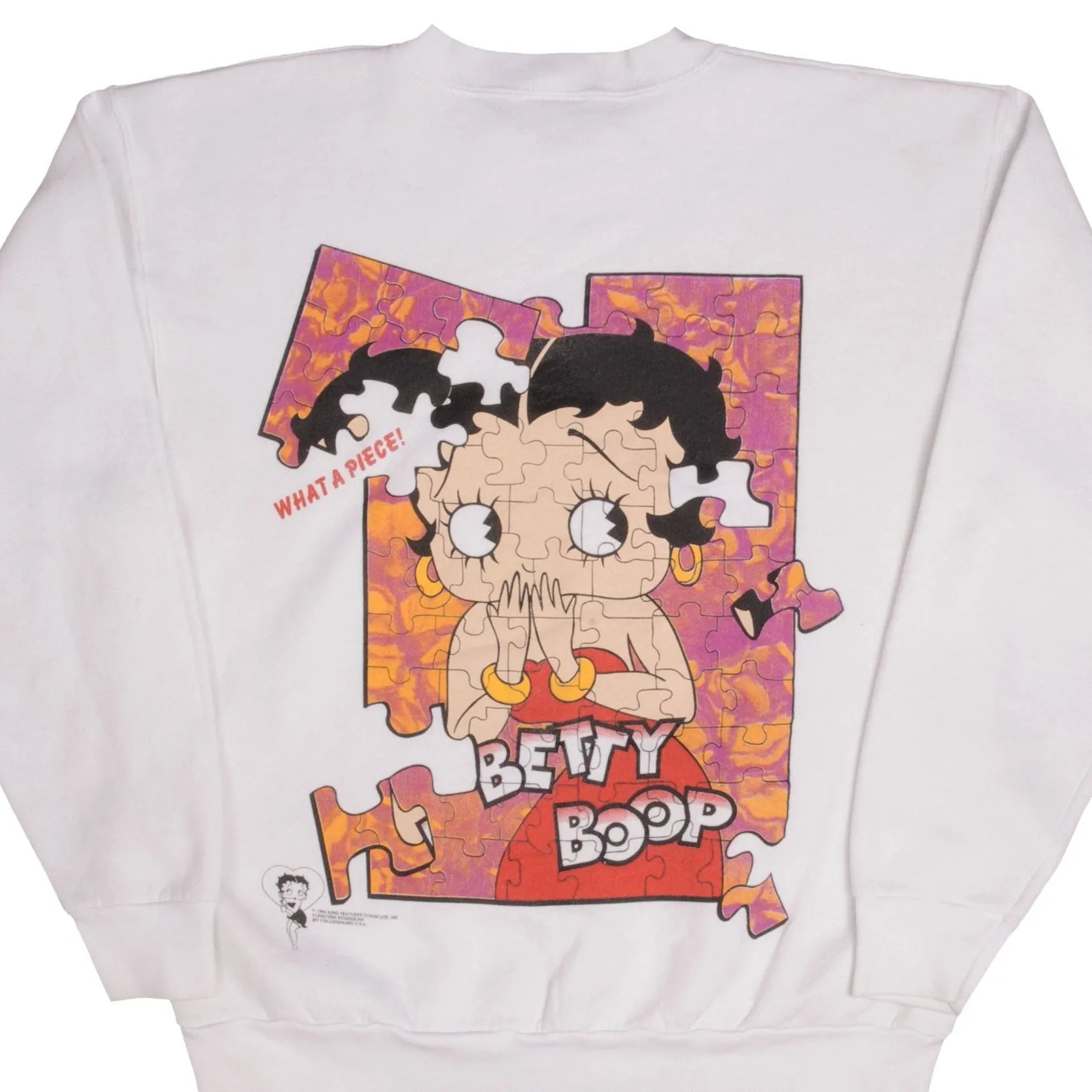 VINTAGE BETTY BOOP PUZZLE SWEATSHIRT 1994 SIZE LARGE MADE IN USA