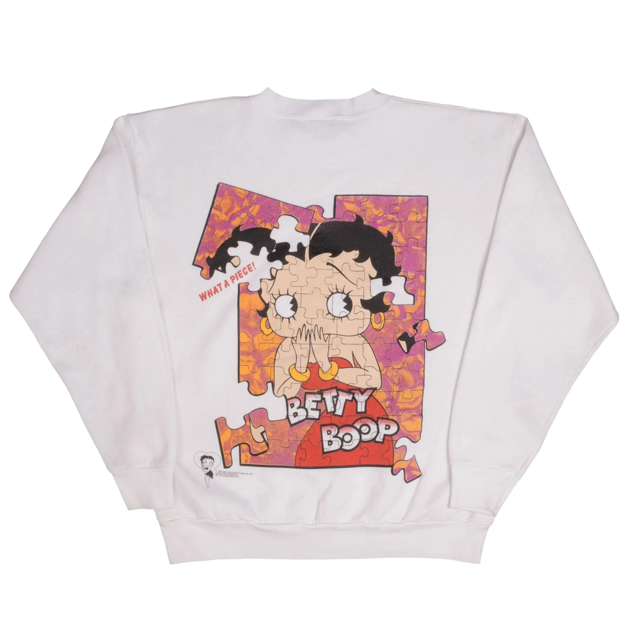 VINTAGE BETTY BOOP PUZZLE SWEATSHIRT 1994 SIZE LARGE MADE IN USA