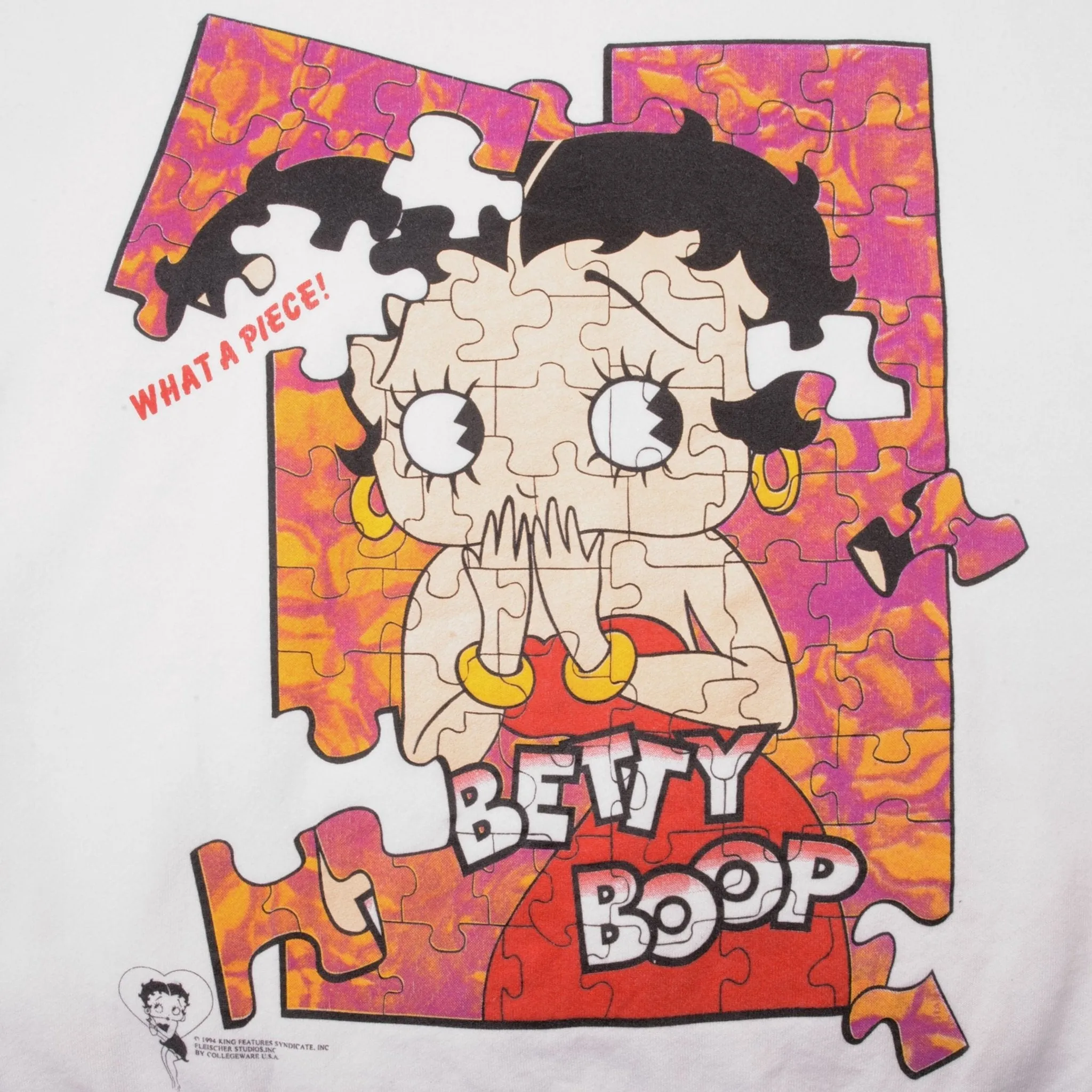 VINTAGE BETTY BOOP PUZZLE SWEATSHIRT 1994 SIZE LARGE MADE IN USA