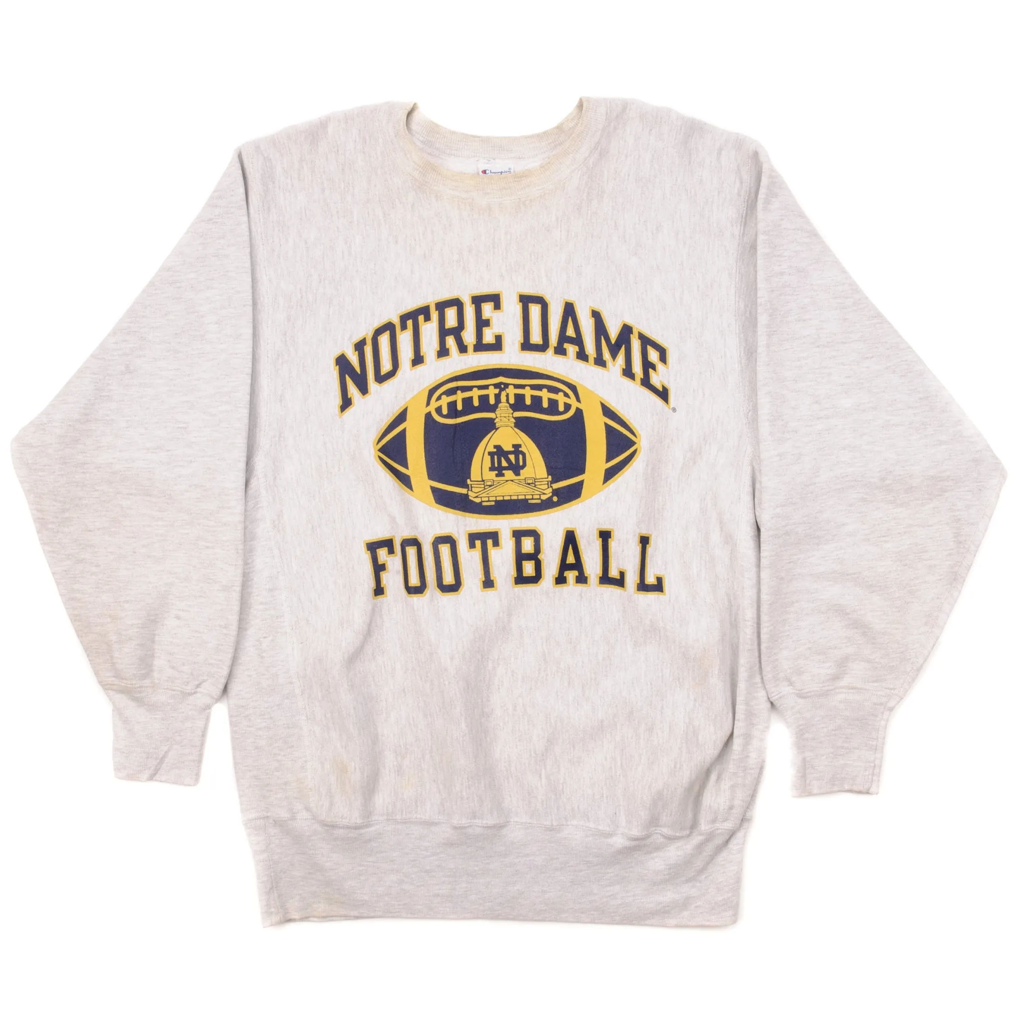 VINTAGE CHAMPION REVERSE WEAVE NOTRE DAME FOOTBALL SWEATSHIRT 1990S LARGE