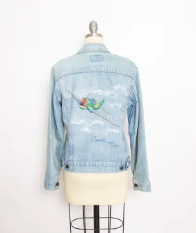 Vintage LEVI'S Denim Jacket 1970s Hand Painted Bomber 70s Small S