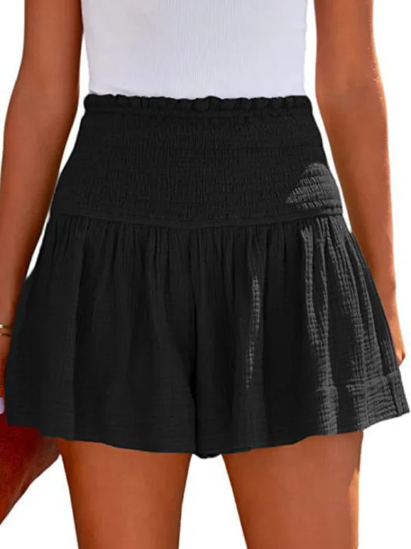 Women's Pleated High Waist Flowy Shorts