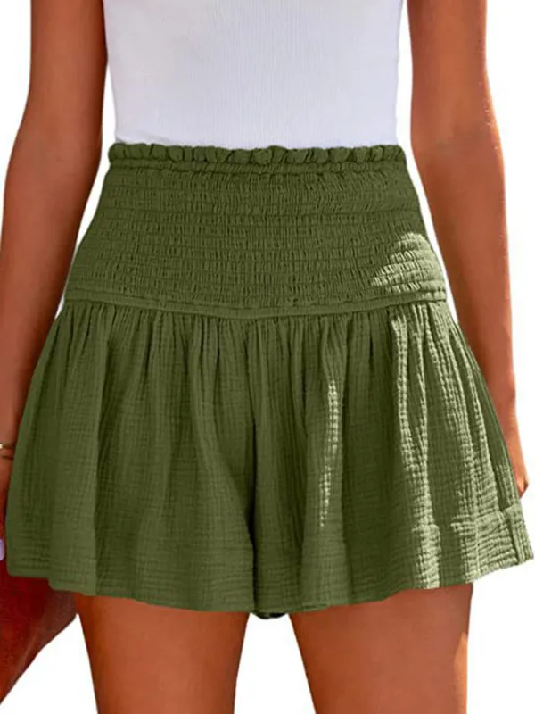 Women's Pleated High Waist Flowy Shorts