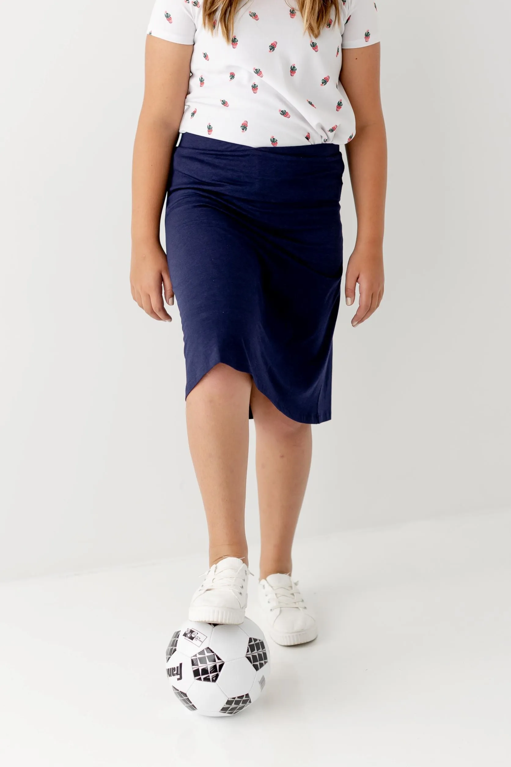 'Zoey' Girl Skort in Navy