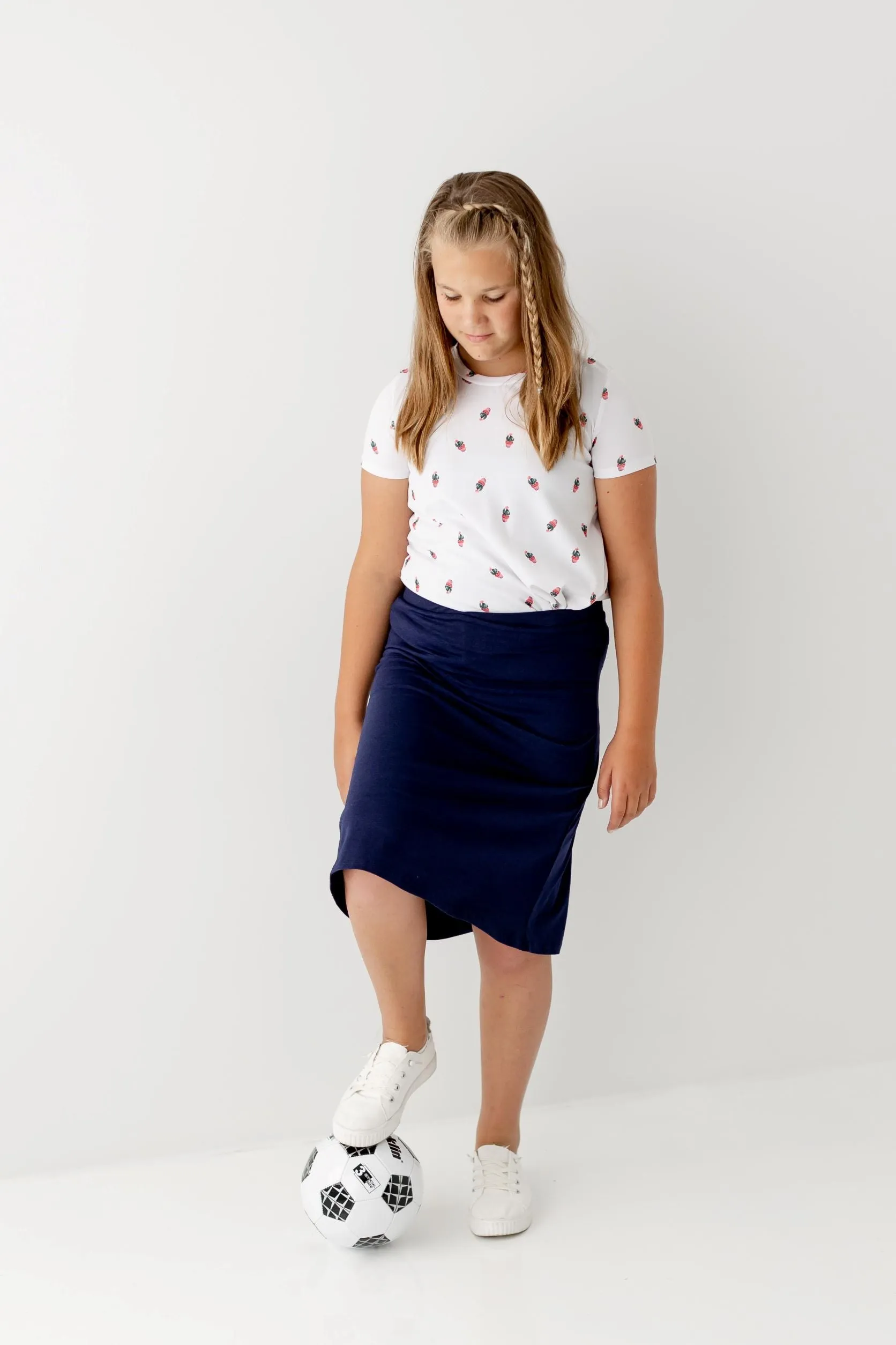 'Zoey' Girl Skort in Navy